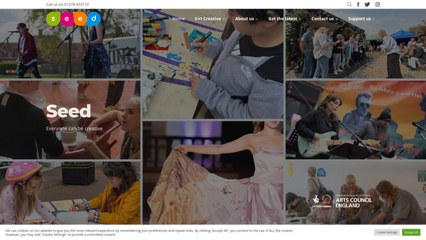 Screenshot of the Seed Sedgemoor website