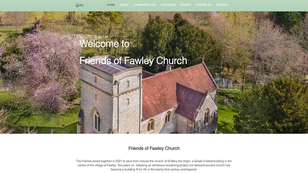 Screenshot of the Friends Of Fawley Church website