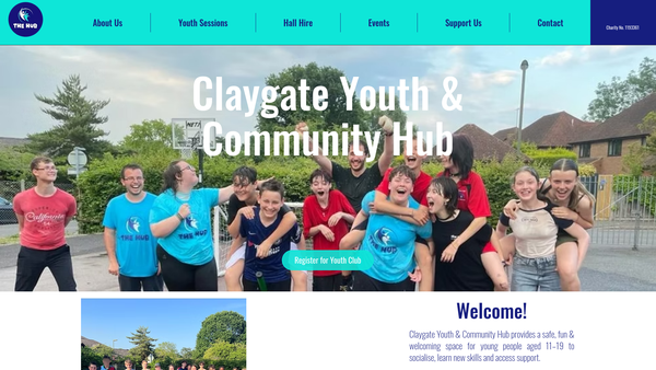 Screenshot of the Claygate Youth And Community Hub website