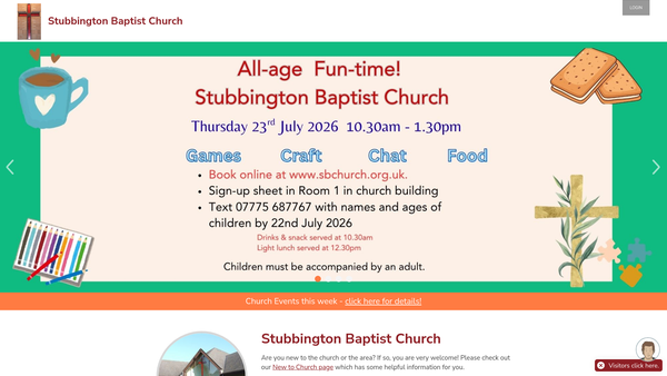 Screenshot of the Stubbington Baptist Church website