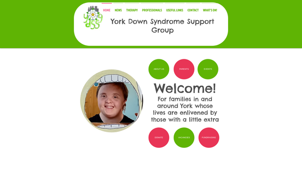 Screenshot of the York Down Syndrome Support Group website