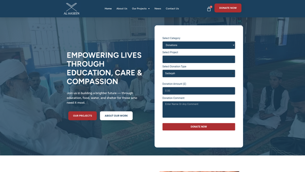 Screenshot of the Al Haseen website