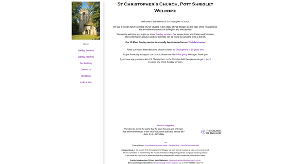 Screenshot of the The Parochial Church Council Of The Ecclesiastical Parish Of Pott Shrigley website