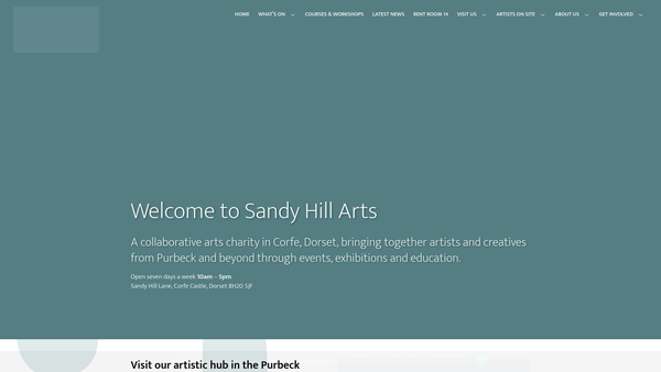 Screenshot of the Sandy Hill Studios Trust CIO website