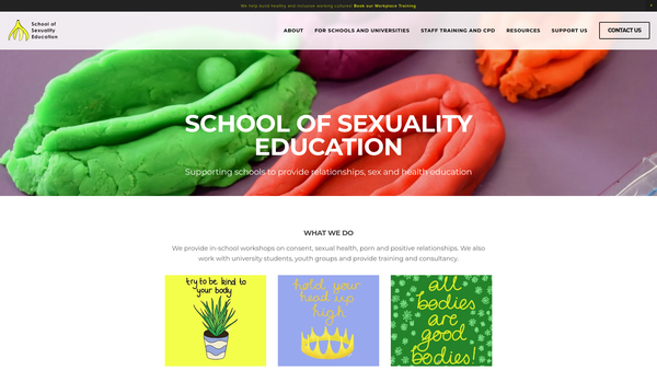 Screenshot of the School Of Sexuality Education Ltd website