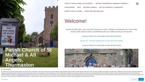 Screenshot of the The Parochial Church Council Of St Michael And All Angels, Thurmaston website