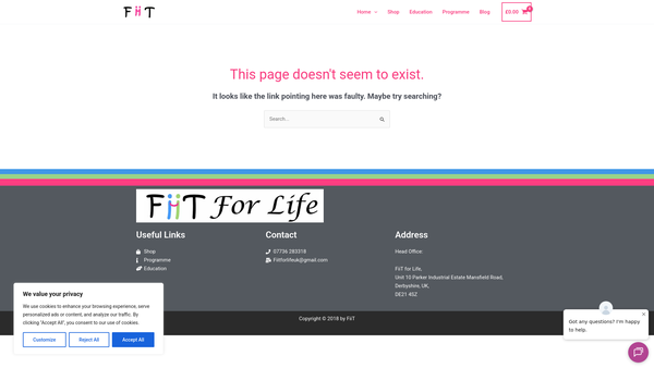 Screenshot of the Fiit For Life Programme website