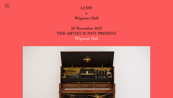Screenshot of the London Contemporary Music Festival website