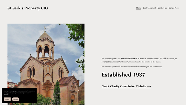 Screenshot of the St Sarkis Property CIO website