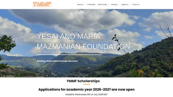 Screenshot of the Yesai And Maria Mazmanian Foundation website