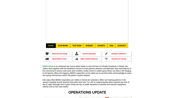 Screenshot of the Basics Dorset website