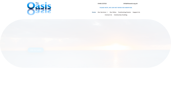 Screenshot of the The Oasis Crisis Pregnancy Centre website