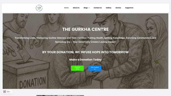 Screenshot of the The Gurkha Centre website