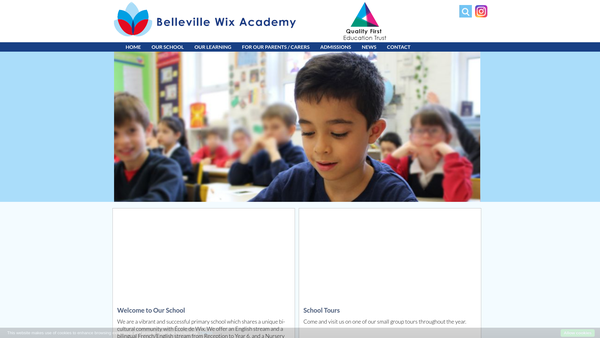 Screenshot of the Belleville Wix Academy PTA website