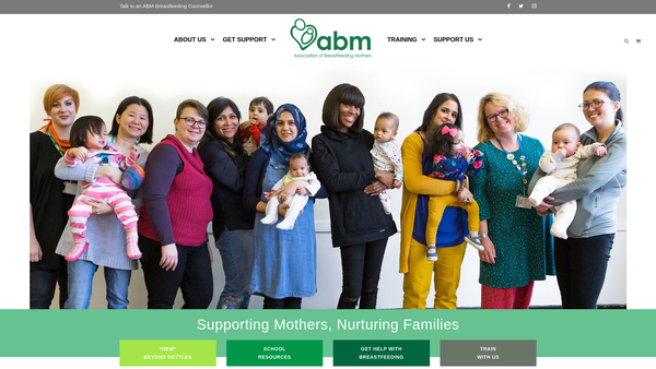 Screenshot of the Association Of Breastfeeding Mothers website