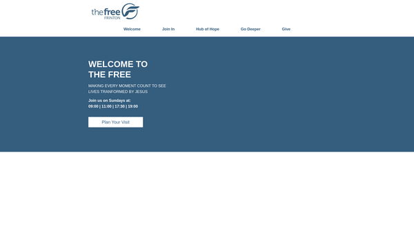 Screenshot of the Frinton Free Church website