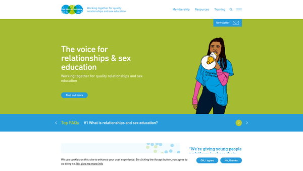 Screenshot of the Sex Education Forum website