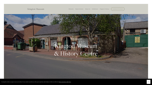 Screenshot of the Kington Museum And History Centre Ltd website