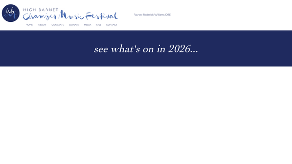 Screenshot of the High Barnet Chamber Music Festival website