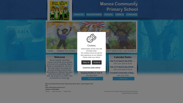 Screenshot of the Manea Pre-School website
