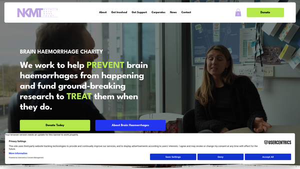 Screenshot of the The Natalie Kate Moss Trust website