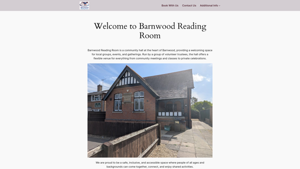 Screenshot of the Barnwood Reading Room CIO website