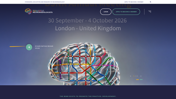 Screenshot of the British Society Of Neuroradiologists website