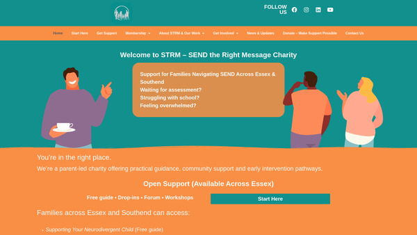 Screenshot of the Send The Right Message website