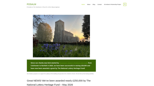 Screenshot of the Friends Of St Andrew's Church Little Massingham website