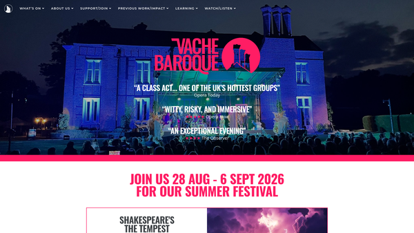 Screenshot of the Vache Baroque website