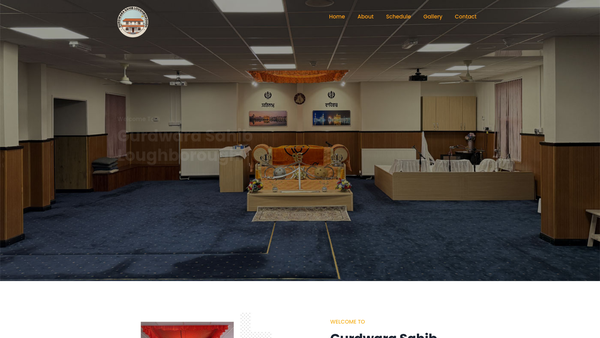 Screenshot of the Gurdwara Sahib Loughborough website