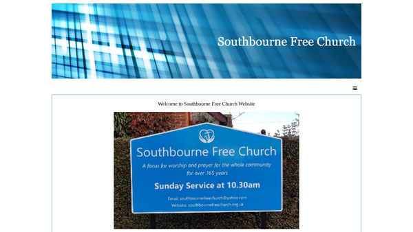 Screenshot of the Southbourne Free Church website