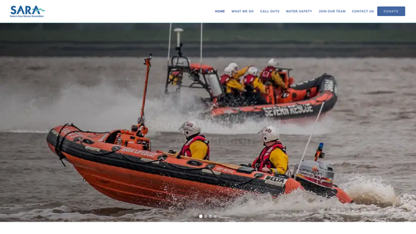 Screenshot of the Severn Area Rescue Association website