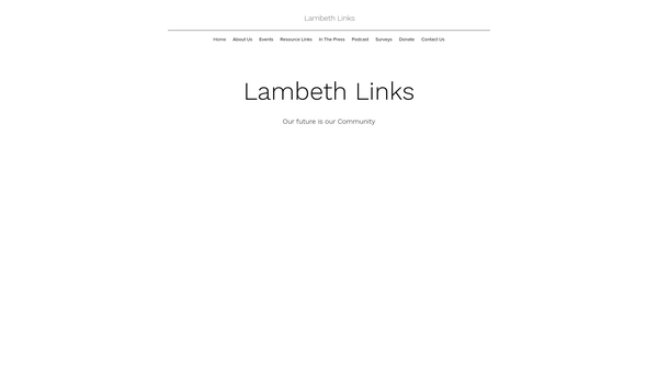 Screenshot of the Lambeth Links website