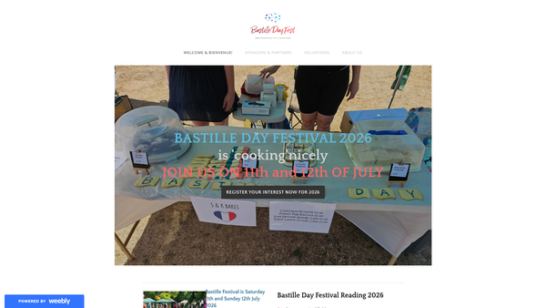 Screenshot of the Bastille Day Fest website