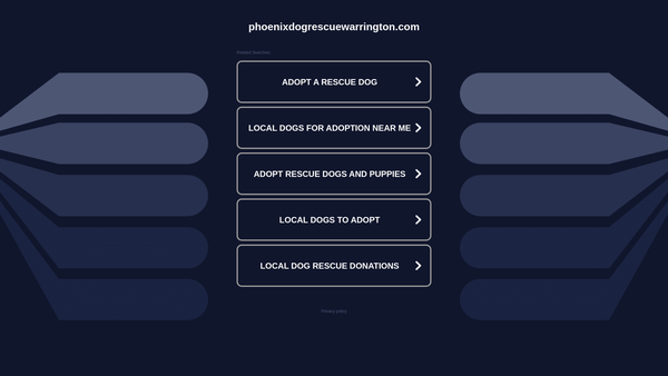 Screenshot of the Phoenix Dog Rescue website