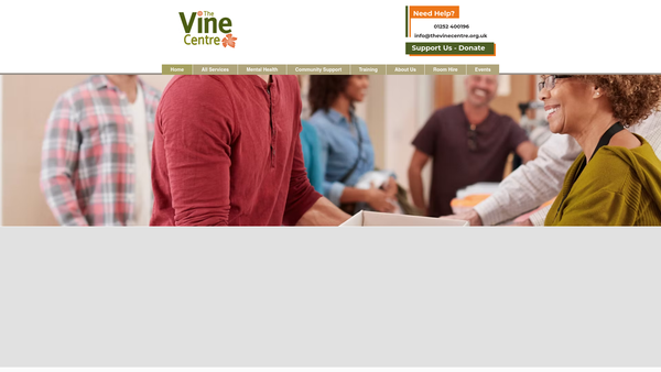 Screenshot of the The Vine Centre website