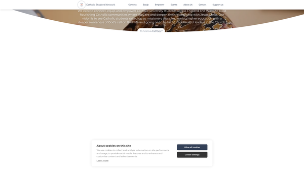 Screenshot of the Catholic Student Network website