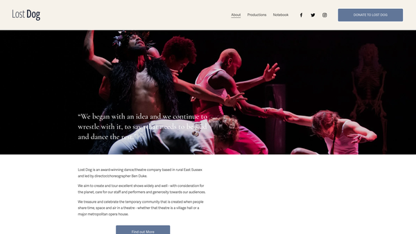 Screenshot of the Lost Dog Dance Ltd website