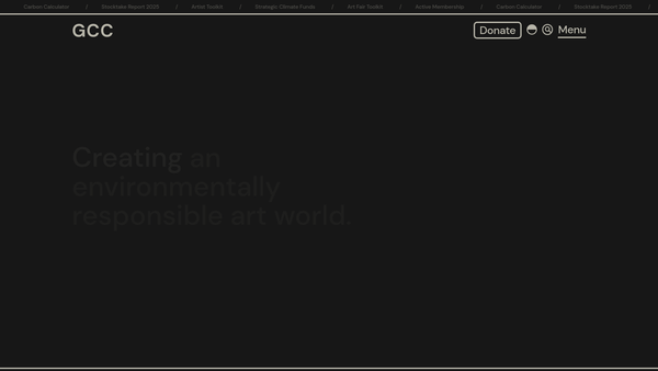Screenshot of the Gallery Climate Coalition website