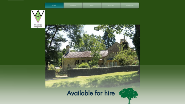 Screenshot of the East Woodlands Village Hall Management Committee website