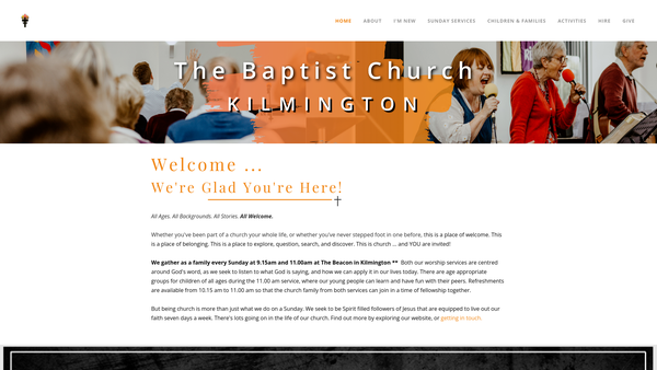 Screenshot of the The Baptist Church, Kilmington website