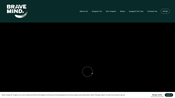 Screenshot of the Brave Mind website