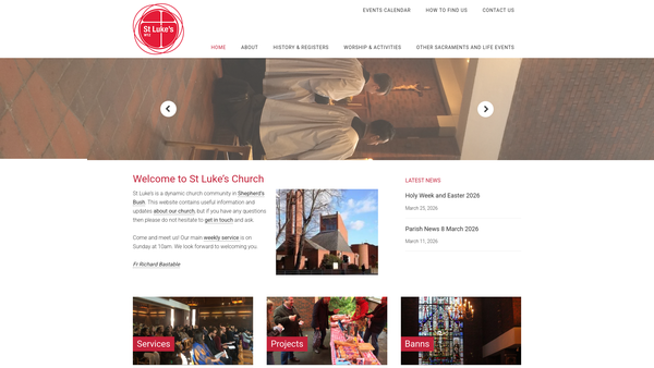Screenshot of the The Parochial Church Council Of The Ecclesiastical Parish Of St Luke, Hammersmith website