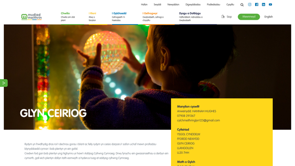 Screenshot of the Cylch Meithrin Glyn Ceiriog website