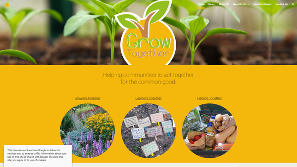 Screenshot of the Grow Together website