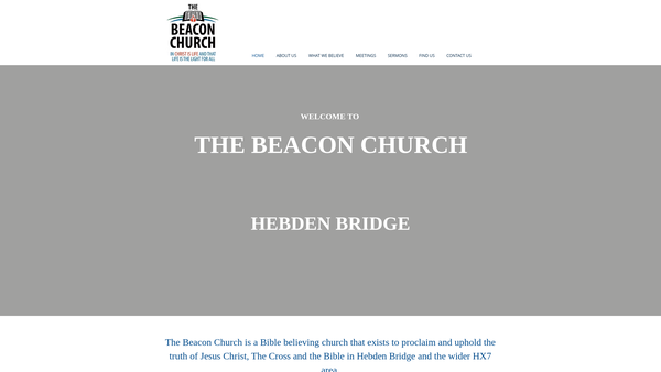 Screenshot of the Beacon Church Hebden Bridge website