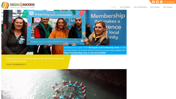Screenshot of the Seeds4success website