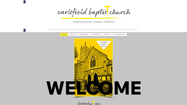Screenshot of the Earlsfield Baptist Church website