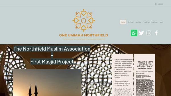 Screenshot of the One Ummah Northfield website
